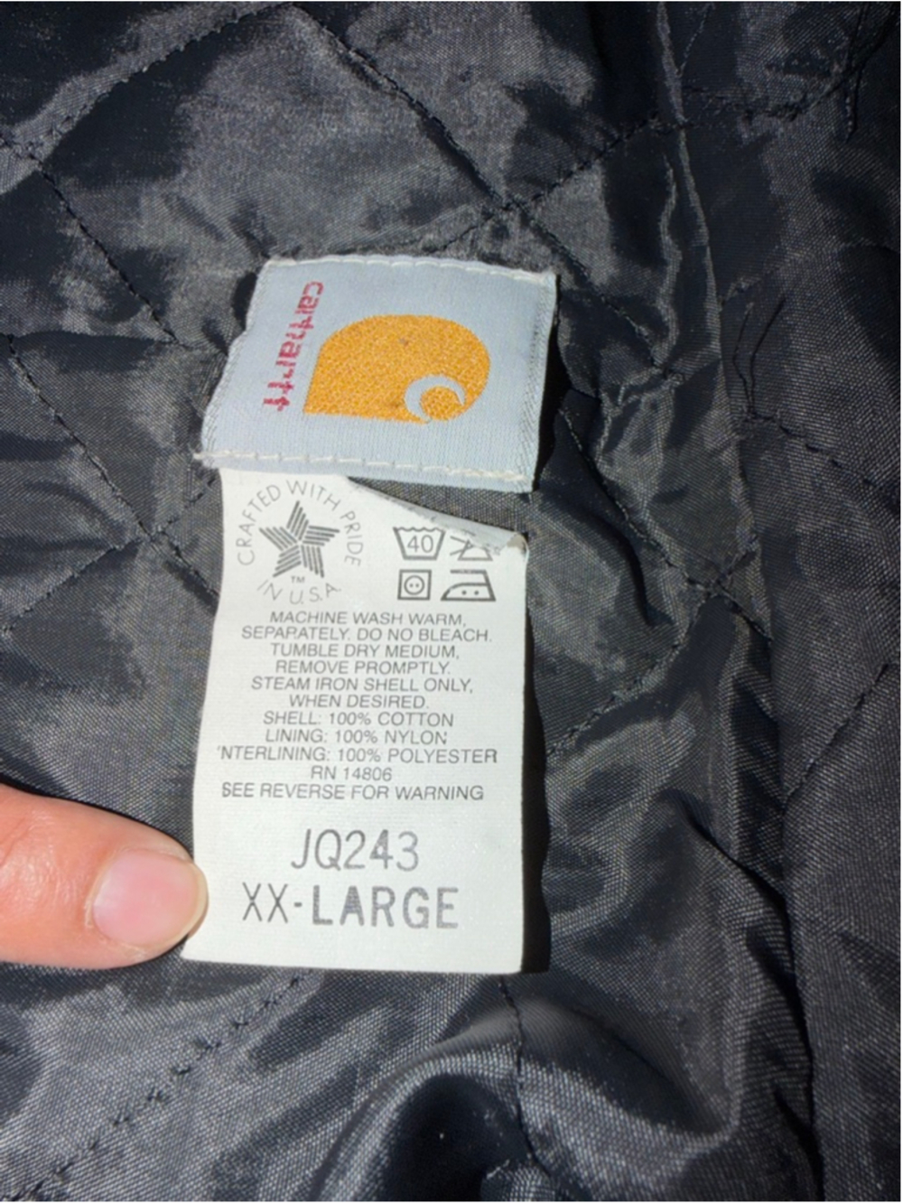 Carhartt JQ243 Hunter Green Active Jacket XXL USA Made Quilt Lined vintage - Picture 6 of 11